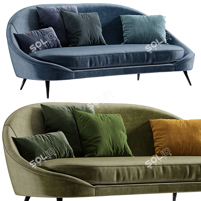 Vibieffe 650 Curved Sofa Set 3D model image 1