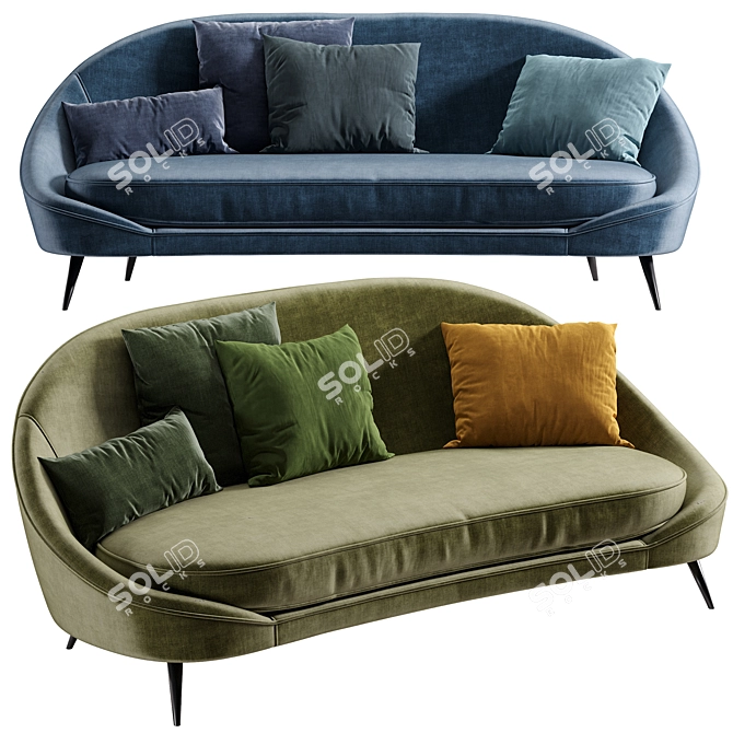 Vibieffe 650 Curved Sofa Set 3D model image 2