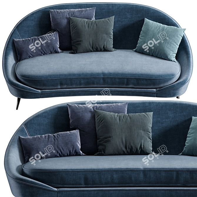 Vibieffe 650 Curved Sofa Set 3D model image 3