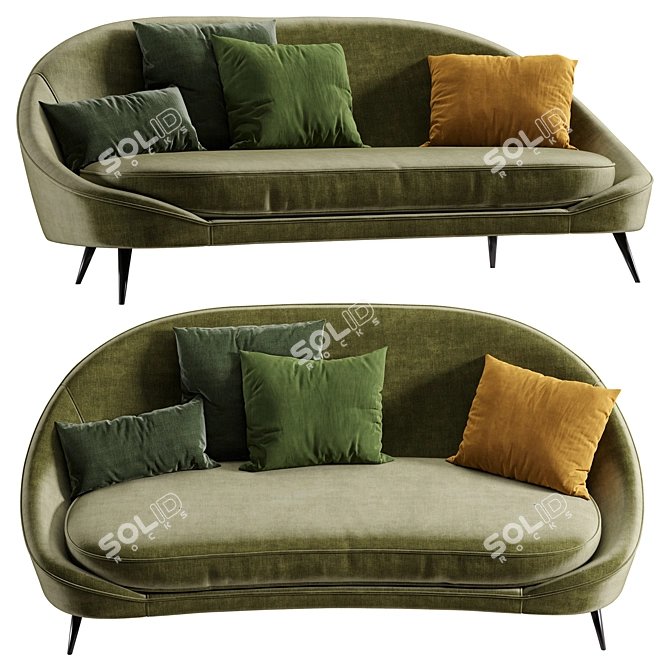 Vibieffe 650 Curved Sofa Set 3D model image 4