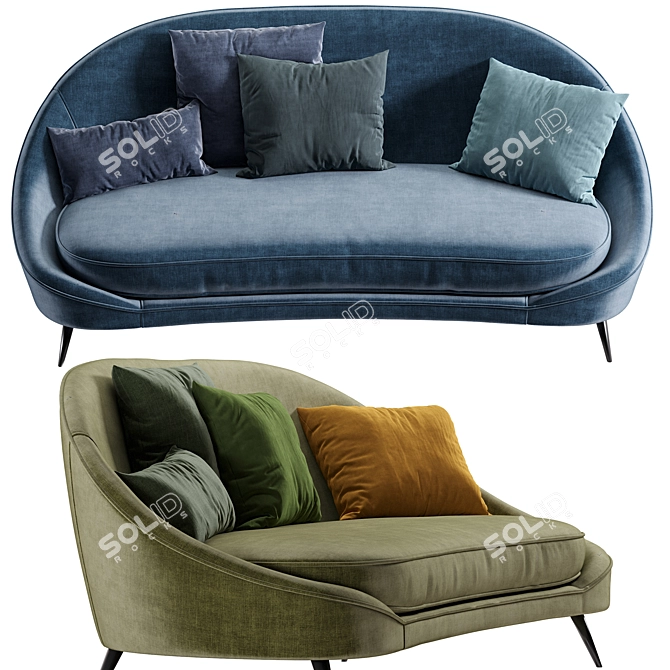 Vibieffe 650 Curved Sofa Set 3D model image 5