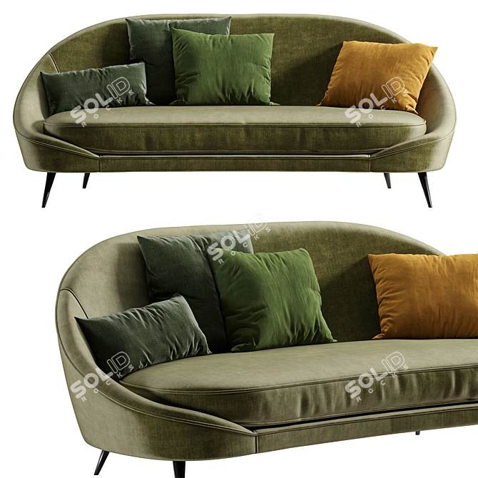 Vibieffe 650 Curved Sofa Set 3D model image 6