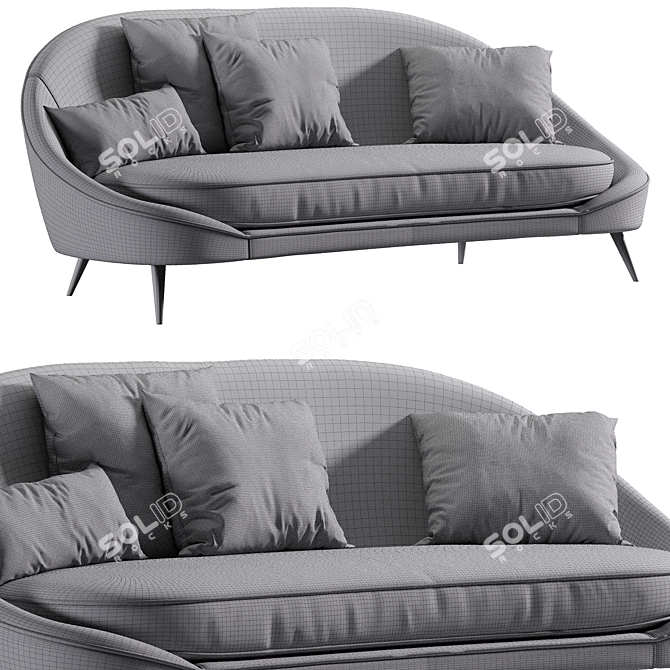 Vibieffe 650 Curved Sofa Set 3D model image 7
