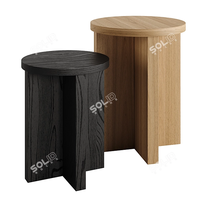 Modern CHENE Side Table Set 3D model image 1