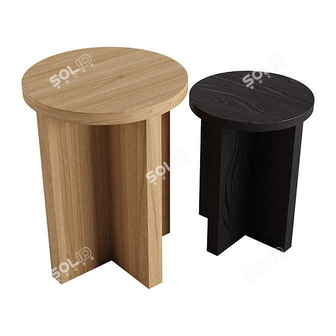 Modern CHENE Side Table Set 3D model image 4