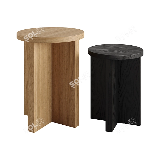 Modern CHENE Side Table Set 3D model image 5