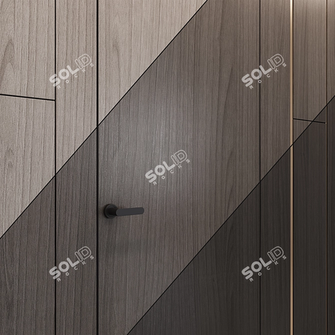 Wood Veneer Wall Panels 3D model image 2