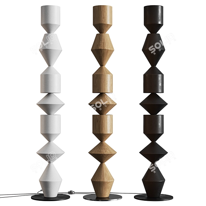 Stylish Rubs Floor Lamp 3D model image 1