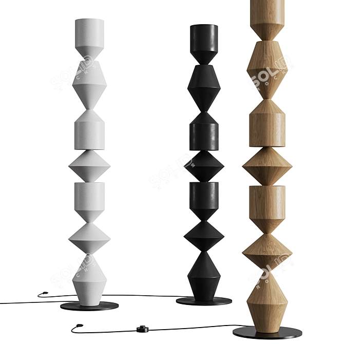 Stylish Rubs Floor Lamp 3D model image 2