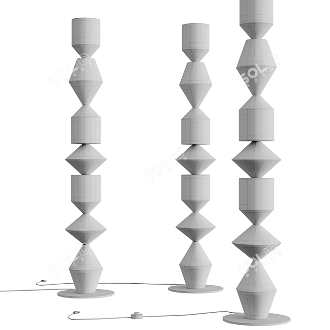 Stylish Rubs Floor Lamp 3D model image 4