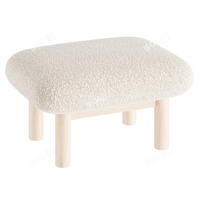 Pliable Hair and Fur Ottoman 3D model image 3