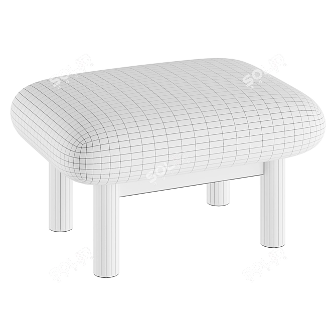 Pliable Hair and Fur Ottoman 3D model image 4