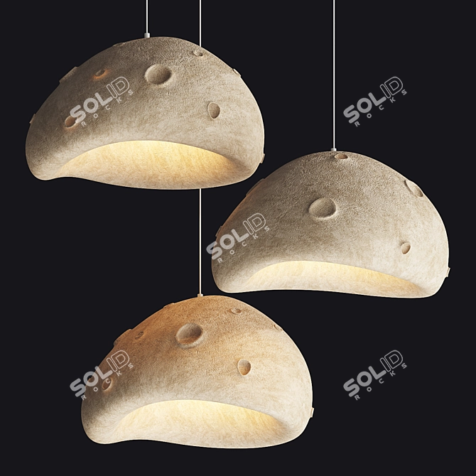  Celestial Moon Pendant Lamp 3D model image 1