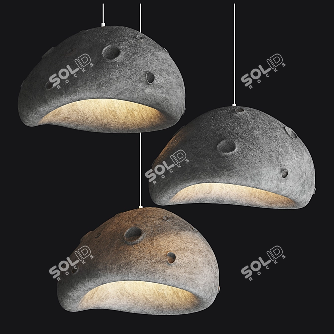  Celestial Moon Pendant Lamp 3D model image 3