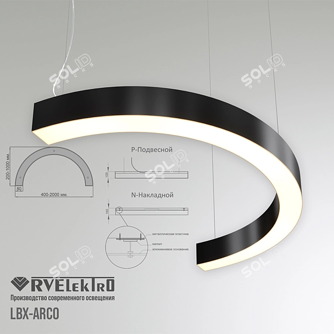 ARCO LED Pendant Light 3D model image 3