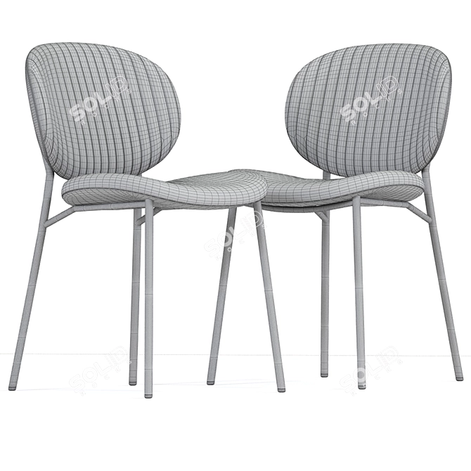 Modern Dining Chair Set Rendered 3D model image 3