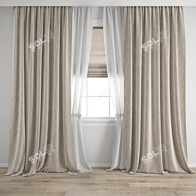 Polygonal Model Curtain Texture Archive 3D model image 1