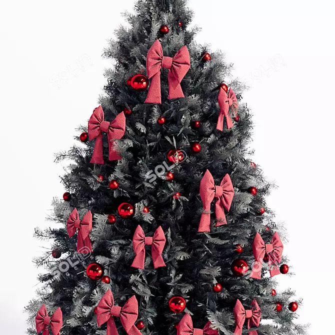 Festive Christmas Tree Decor Set 3D model image 12