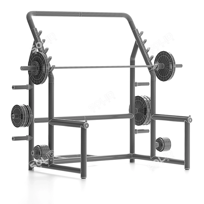 Power Cage Squat Rack Fitness 3D model image 4