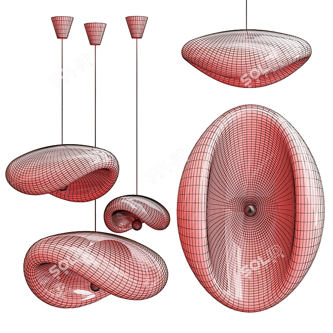 Modern Speckled Pendant Lighting 3D model image 4