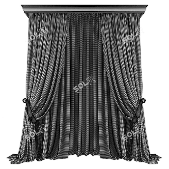  Modern Geometric Patterned Curtains 3D model image 2