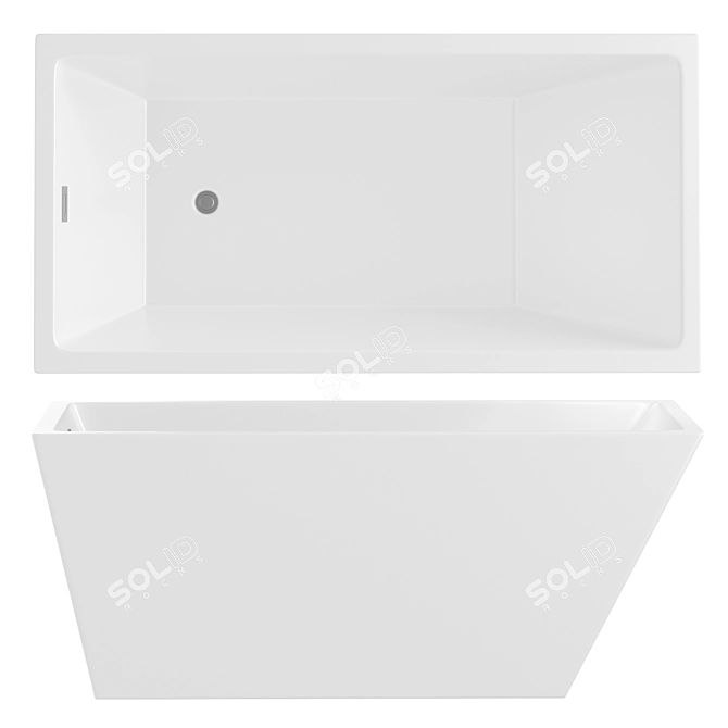 Luxury Acrylic Soaking Tub Kit 3D model image 1