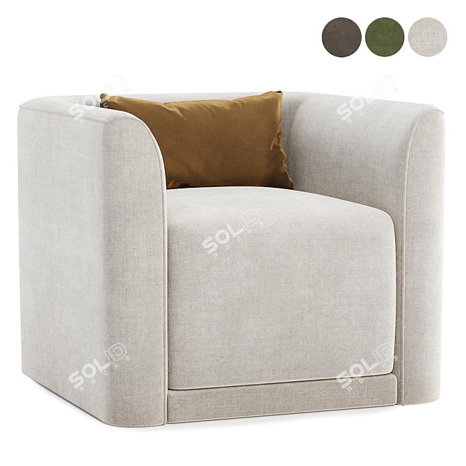 Whirlaway Swivel Accent Chair 3D model image 1