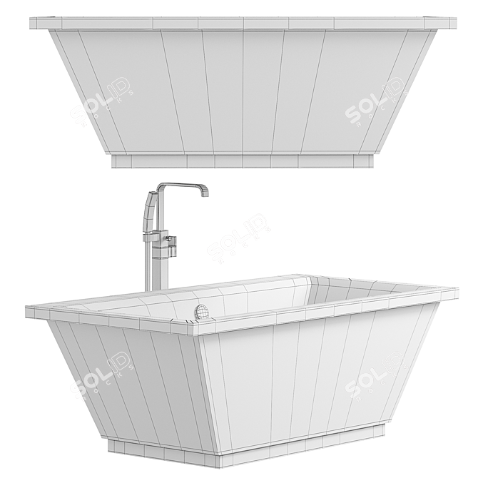 Luxury Jacuzzi Freestanding Bathtub Set 3D model image 2