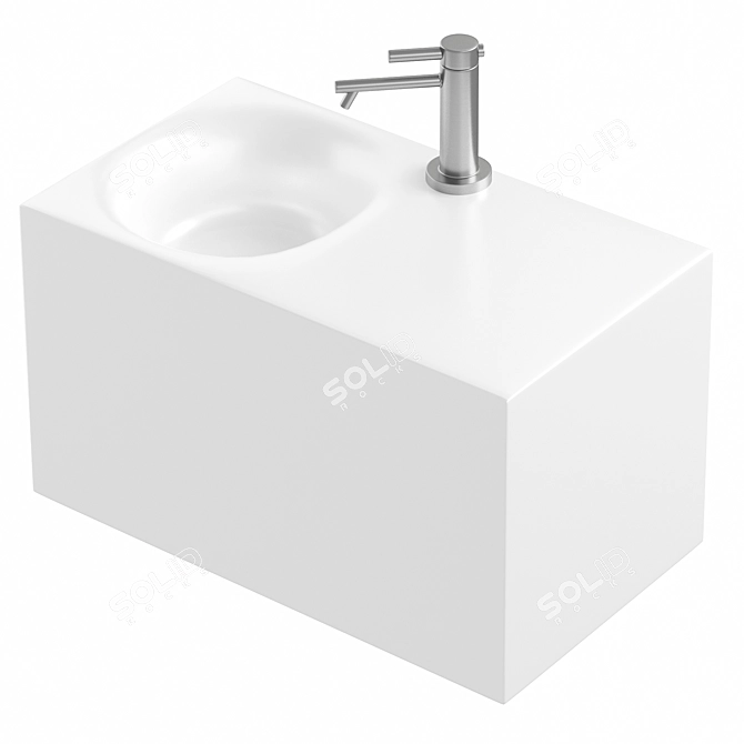 Scarabeo Cube Black Washbasin BIO 3D model image 1