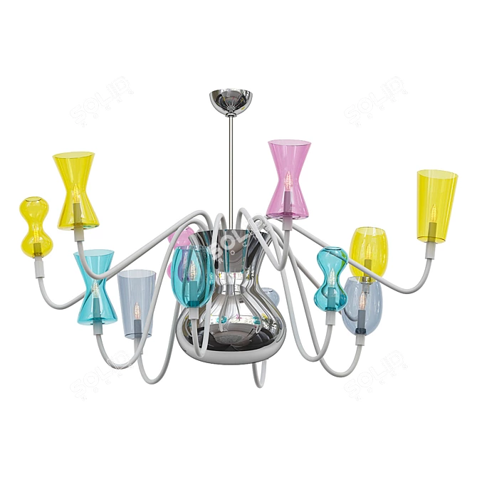 Elegant Crystal K1 Chandelier 3D model image 1