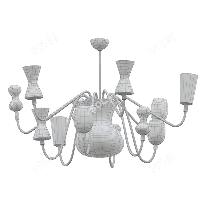 Elegant Crystal K1 Chandelier 3D model image 2