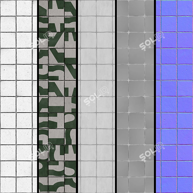  Seamless PBR Tile Material 3D model image 3