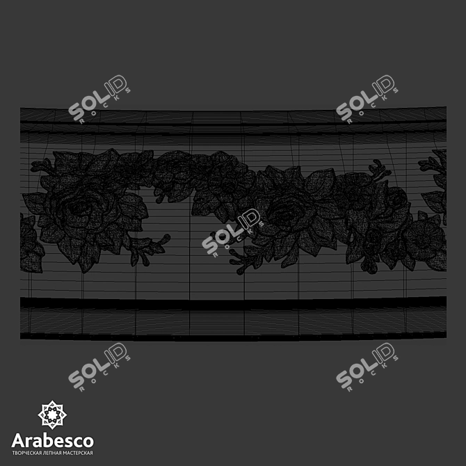 Radius Cornice KA 1260 Gypsum 3D model image 5