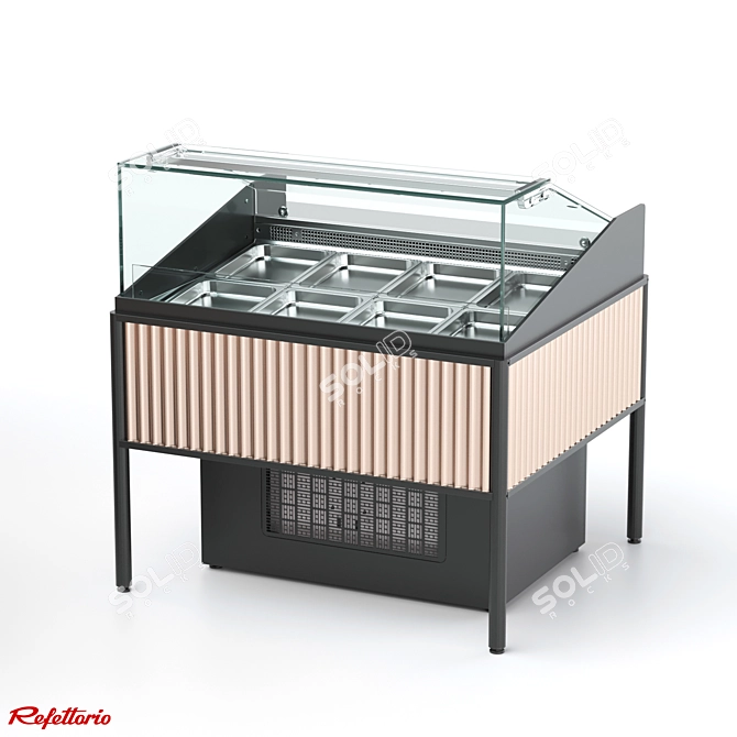 Gastronomical Refrigerated Display Showcase 3D model image 1