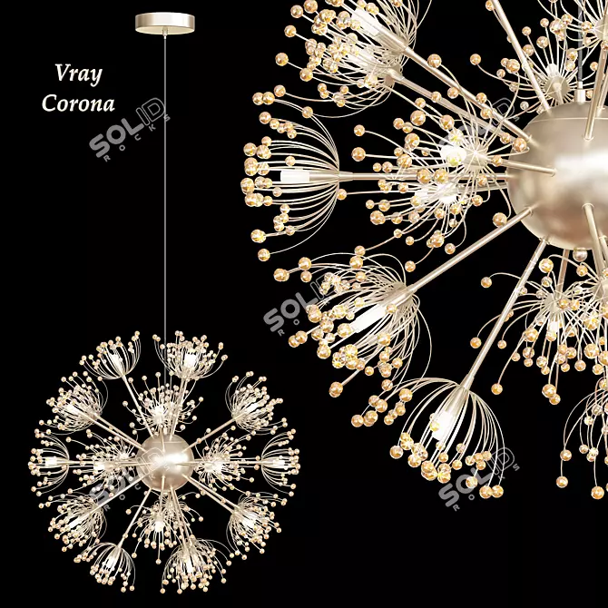 Elegance Dandelion LED Chandelier Ball 3D model image 1