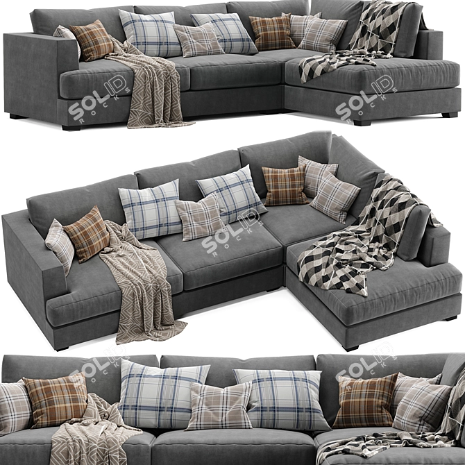 Modern 2015 Brandon Corner Sofa 3D model image 1