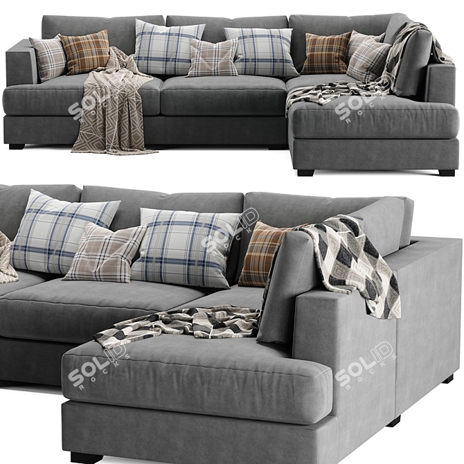 Modern 2015 Brandon Corner Sofa 3D model image 2