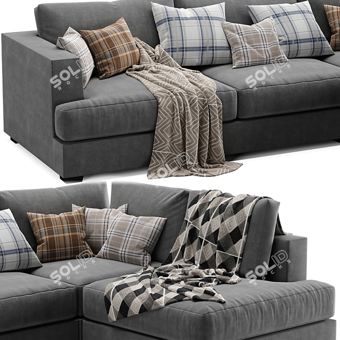 Modern 2015 Brandon Corner Sofa 3D model image 3