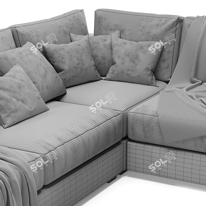 Modern 2015 Brandon Corner Sofa 3D model image 5