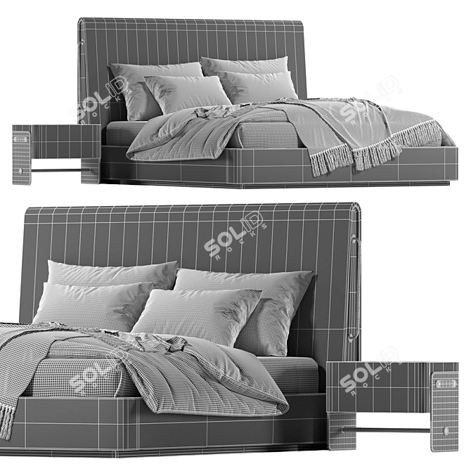 Modern Mezzo Rivers Bed Design 3D model image 4