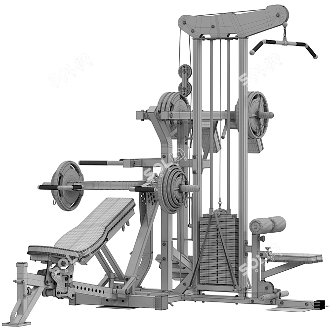 ATX Multiplex Home Gym System 3D model image 6