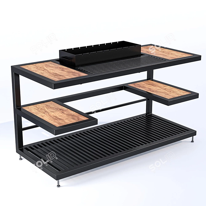 Modern Loft Style Barbecue Grill 3D model image 1