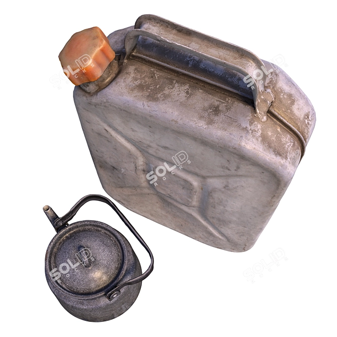 Vintage Canister & Tea Kettle 3D model image 6