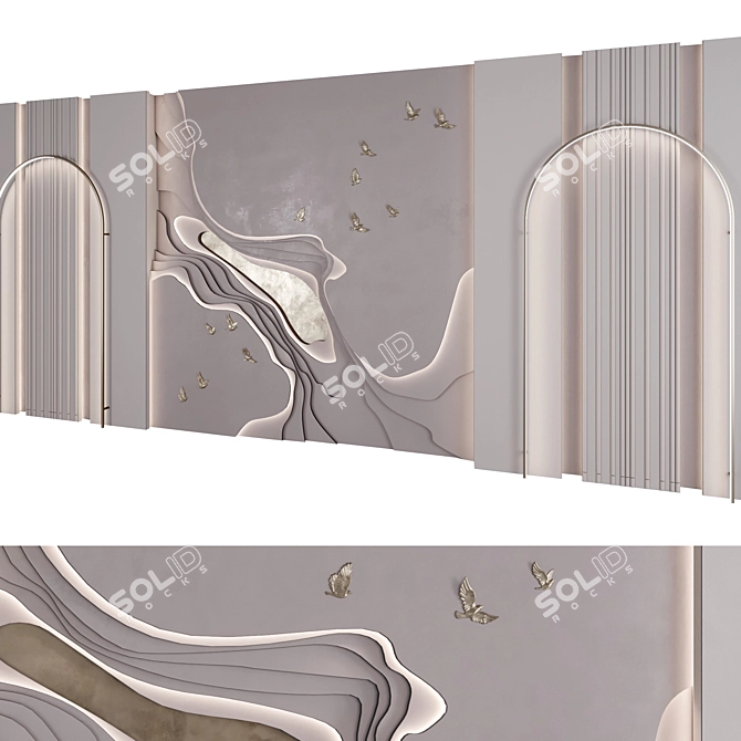 Modern Artistic Decor Wall Sculpture 3D model image 2