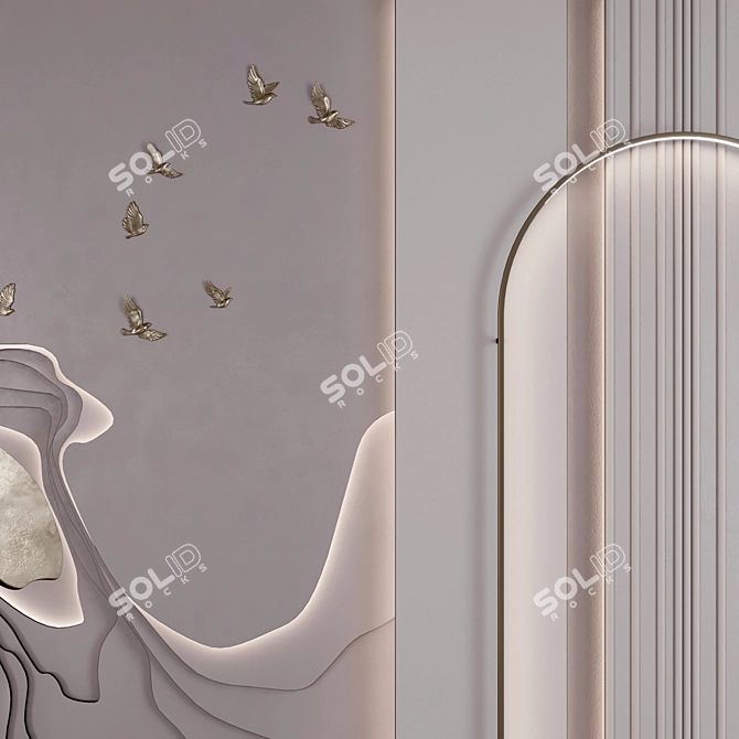 Modern Artistic Decor Wall Sculpture 3D model image 3