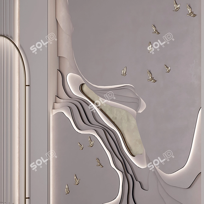 Modern Artistic Decor Wall Sculpture 3D model image 6