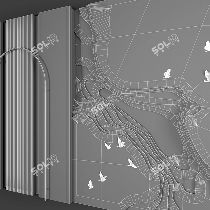 Modern Artistic Decor Wall Sculpture 3D model image 7