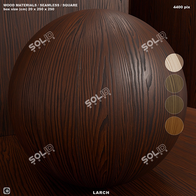 Seamless Larch Wood Material Collection 3D model image 1