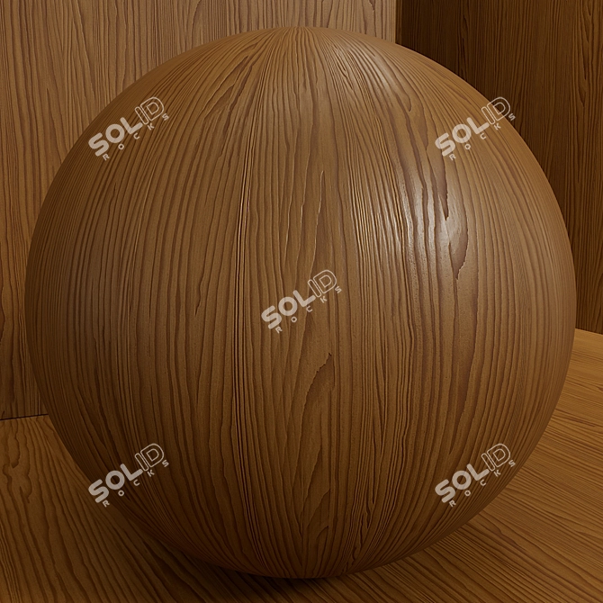 Seamless Larch Wood Material Collection 3D model image 2