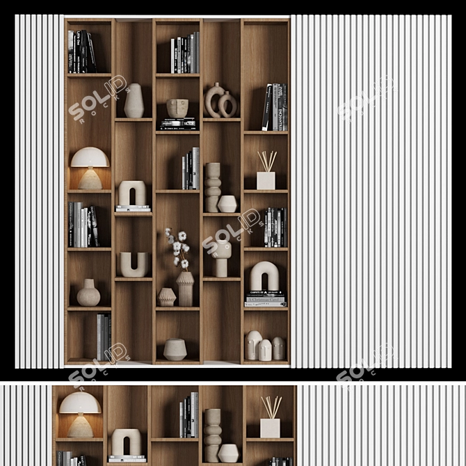 Versatile 4K Wood Modular Cabinet 3D model image 1